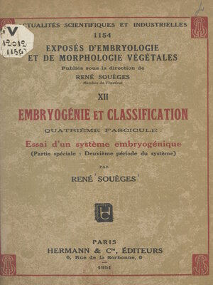 cover image of Embryogénie et classification (4)